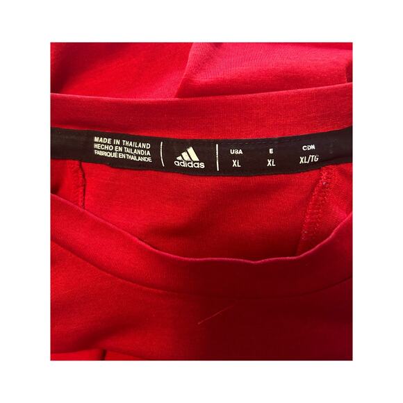 VGUC Adidas KU Jayhawks Red Short Sleeve Tee Kansas University Climalite Sz XL - Picture 4 of 8